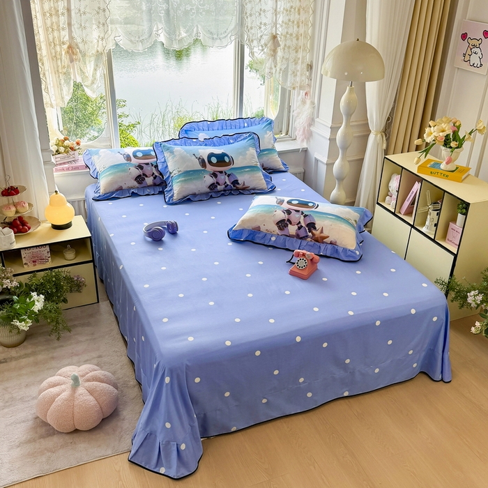 91家纺网 家纺一手货源 找家纺 馨语家居 2025新款A类全棉3D大版印花四件套 海洋机器人