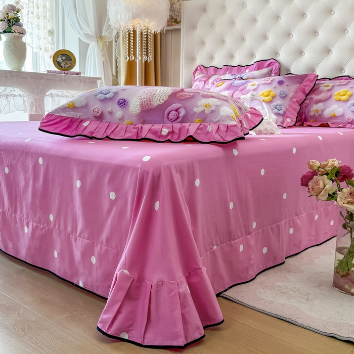 91家纺网 家纺一手货源 找家纺 馨语家居 2025新款A类全棉3D大版印花四件套 一路生花