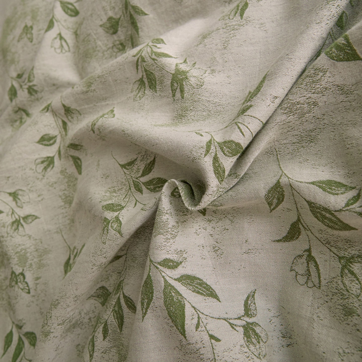 91家纺网 家纺一手货源 找家纺 ab家纺 2025新款全棉提花磨毛四件套-花雨漫漫 花雨漫漫-绿