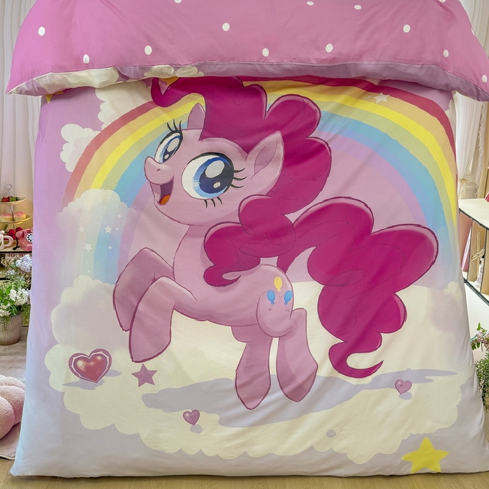 91家纺网 家纺一手货源 找家纺 馨语家居 2025新款A类全棉3D大版印花四件套 彩虹碧琪