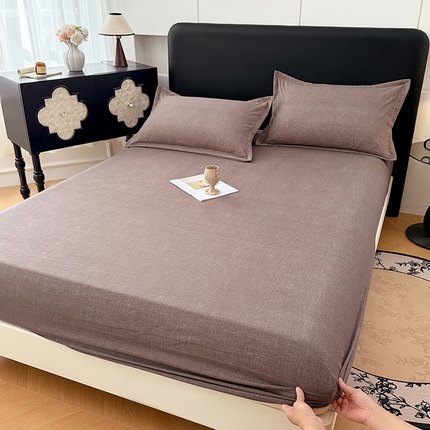 91家纺网 家纺一手货源 找家纺 （总）圣比熊 2025新款原麻床笠机洗家用防滑透气四季款床罩床垫床单保护套