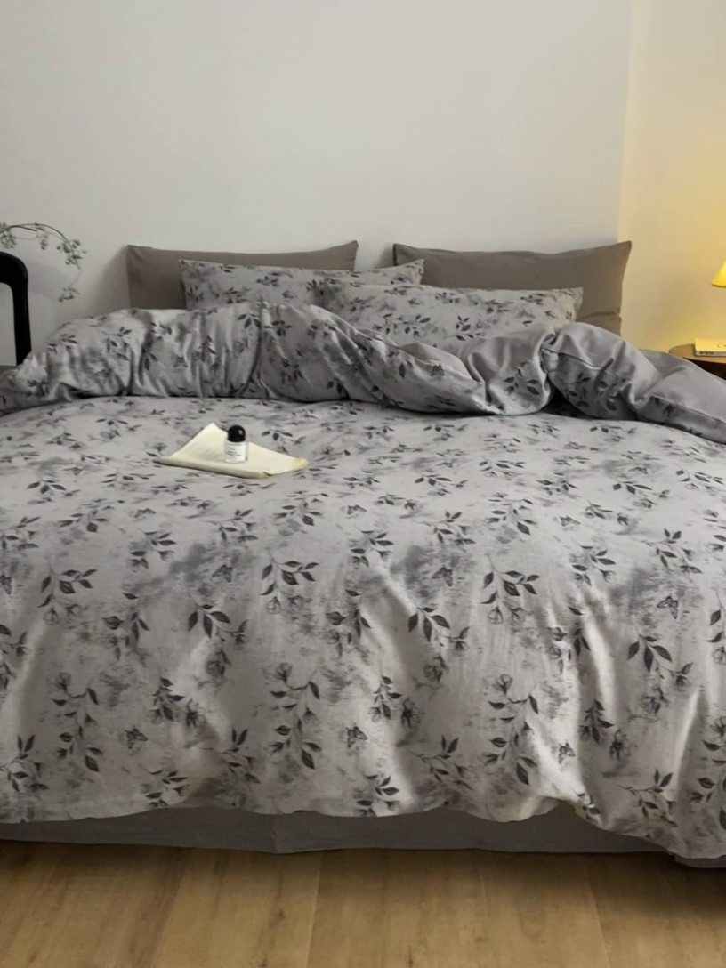 91家纺网 家纺一手货源 找家纺 （总）ab家纺 2025新款全棉提花磨毛四件套-花雨漫漫