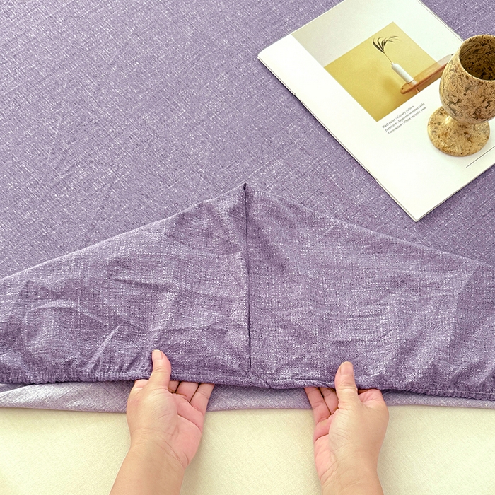 91家纺网 家纺一手货源 找家纺 圣比熊 2025新款原麻床笠机洗家用防滑透气四季款床罩床垫床单保护套 罗兰紫