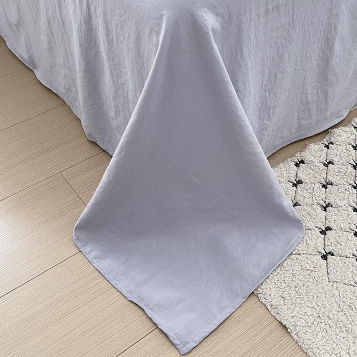 91家纺网 家纺一手货源 找家纺 ab家纺 2025新款水洗棉绣花四件套-铃兰语 铃兰语 浅紫灰