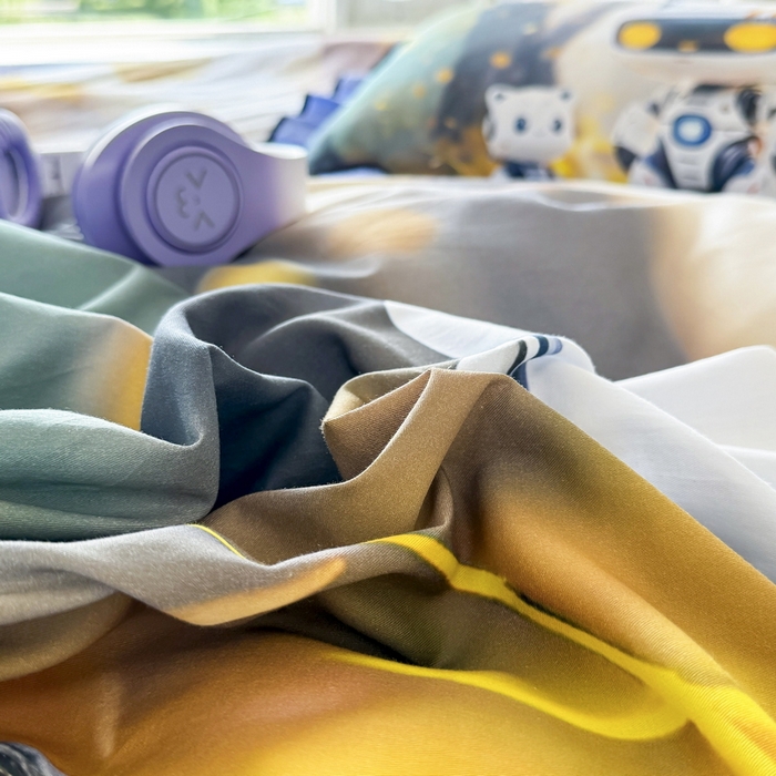 91家纺网 家纺一手货源 找家纺 馨语家居 2025新款A类全棉3D大版印花四件套 未来萌宠