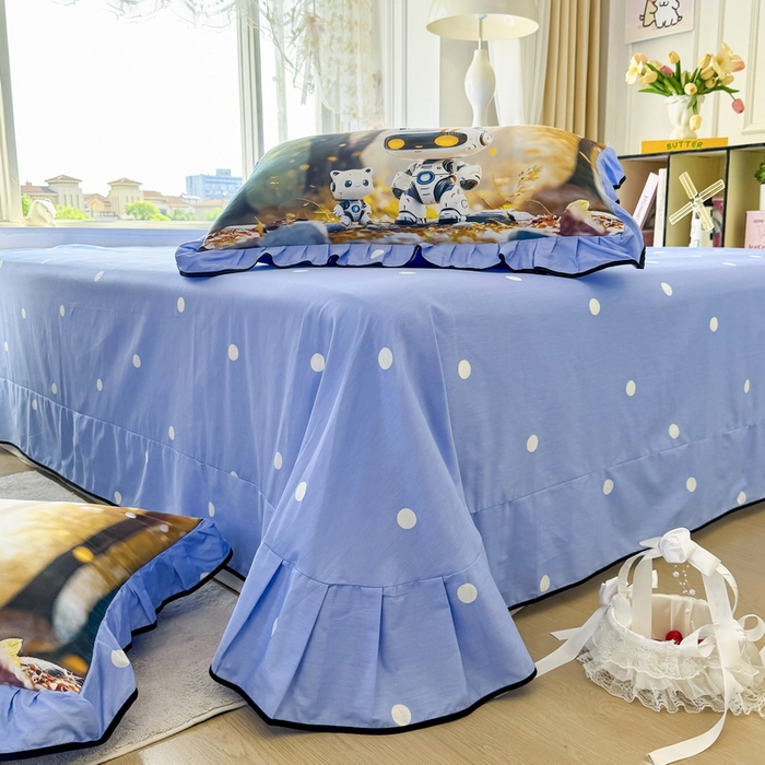 91家纺网 家纺一手货源 找家纺 馨语家居 2025新款A类全棉3D大版印花四件套 未来萌宠