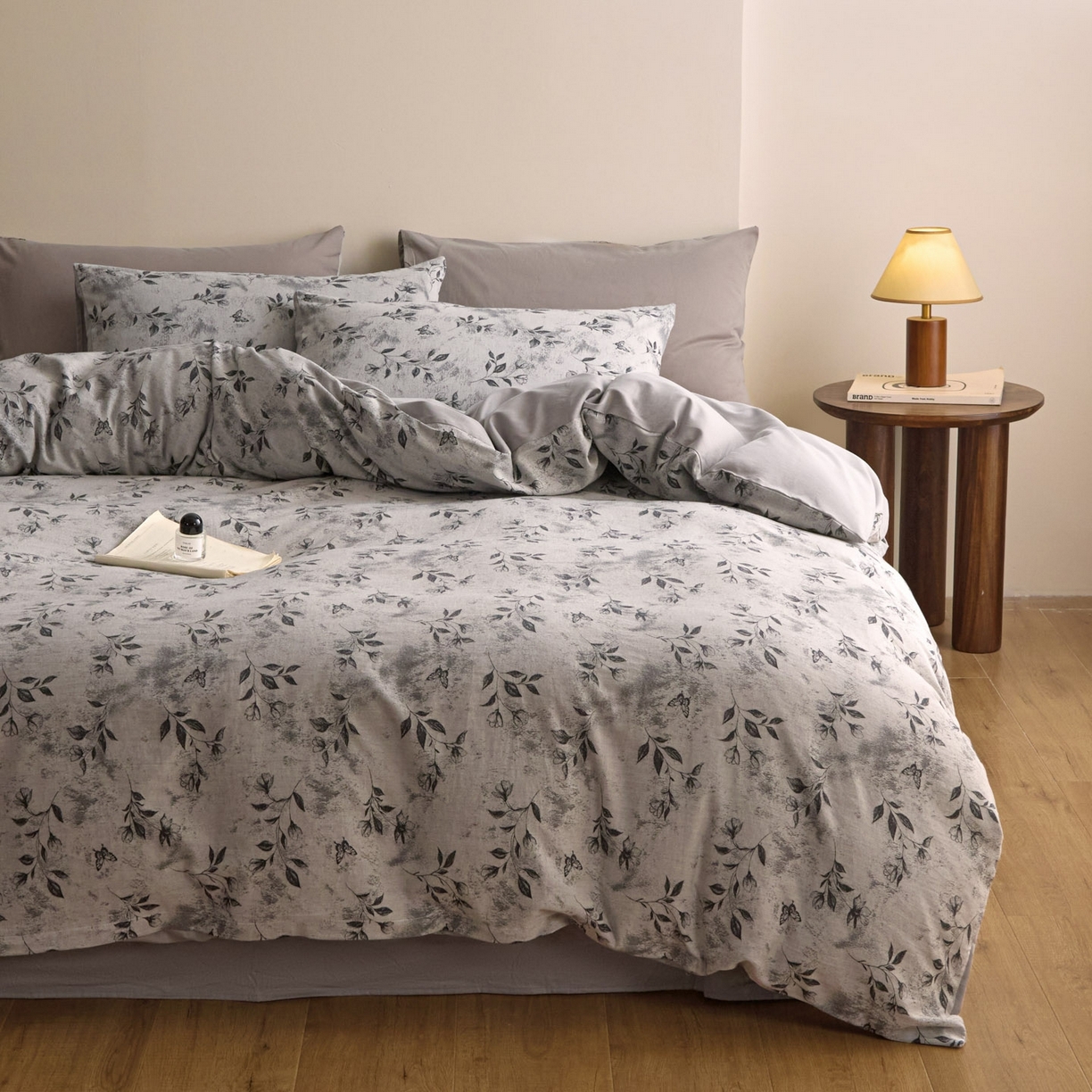 91家纺网 家纺一手货源 找家纺 （总）ab家纺 2025新款全棉提花磨毛四件套-花雨漫漫