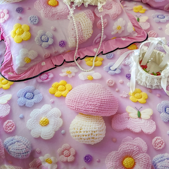 91家纺网 家纺一手货源 找家纺 馨语家居 2025新款A类全棉3D大版印花四件套 一路生花