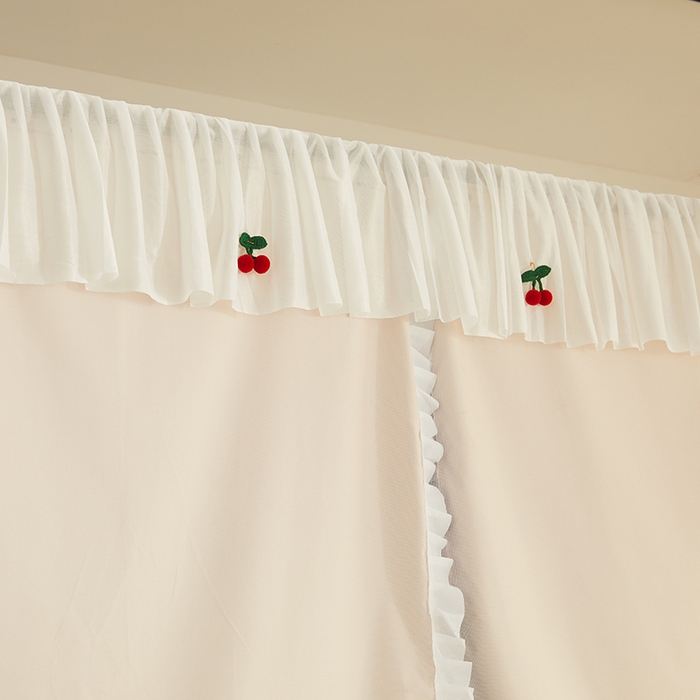 91家纺网 家纺一手货源 找家纺 青竹苑 2025花边款覆膜遮光学生蚊帐 小樱桃-米