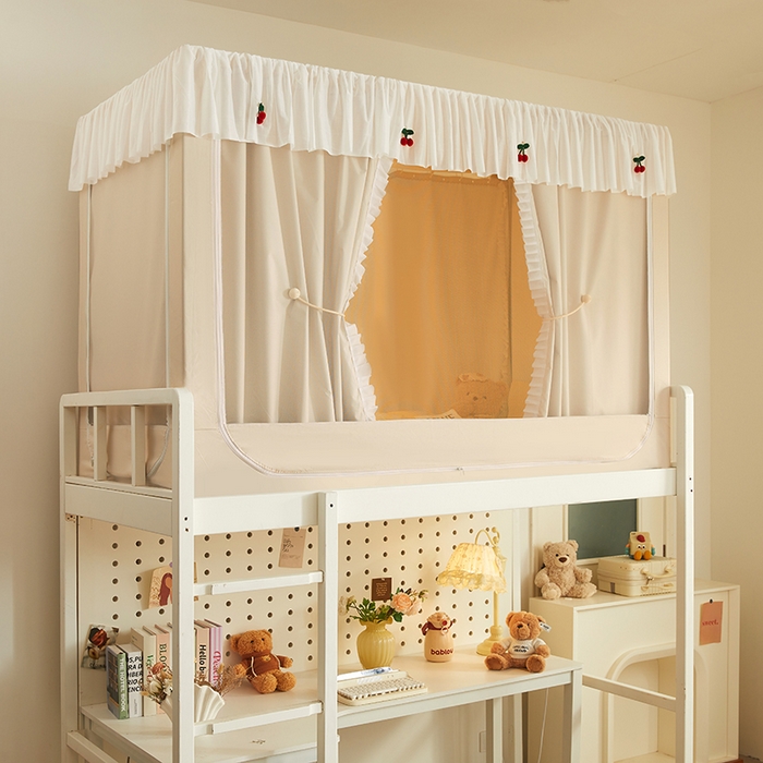 91家纺网 家纺一手货源 找家纺 青竹苑 2025花边款覆膜遮光学生蚊帐 小樱桃-米