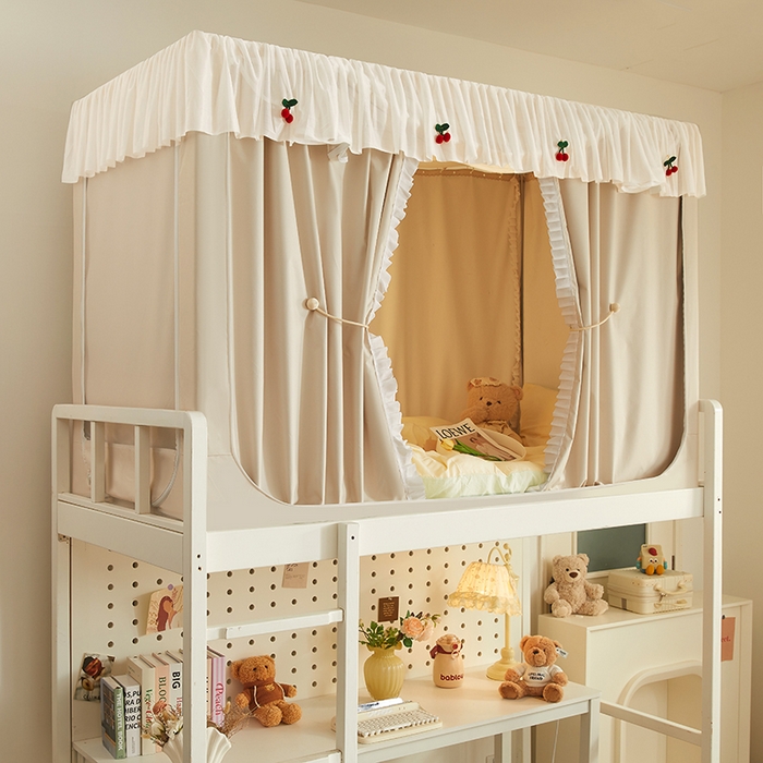 91家纺网 家纺一手货源 找家纺 青竹苑 2025花边款覆膜遮光学生蚊帐 小樱桃-米