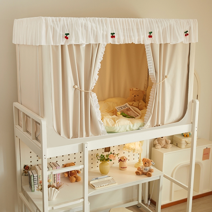 91家纺网 家纺一手货源 找家纺 青竹苑 2025花边款覆膜遮光学生蚊帐 小樱桃-米