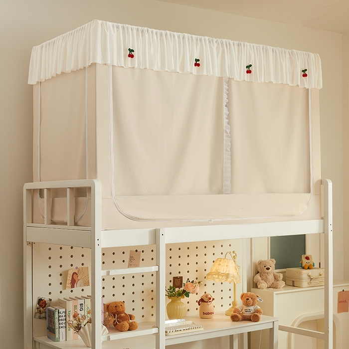 91家纺网 家纺一手货源 找家纺 青竹苑 2025花边款覆膜遮光学生蚊帐 小樱桃-米