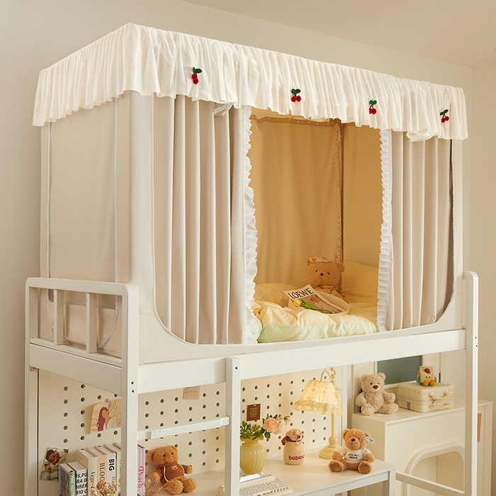 91家纺网 家纺一手货源 找家纺 青竹苑 2025花边款覆膜遮光学生蚊帐 小樱桃-米