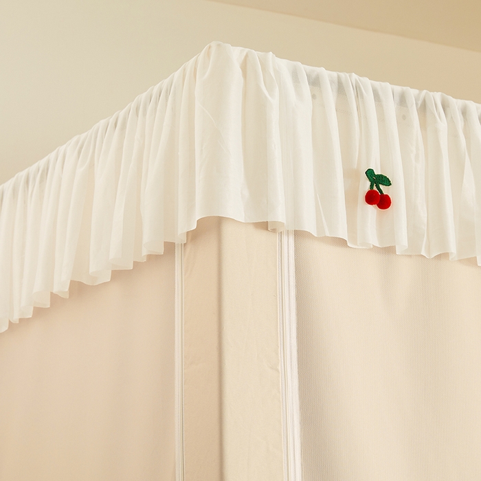 91家纺网 家纺一手货源 找家纺 青竹苑 2025花边款覆膜遮光学生蚊帐 小樱桃-米