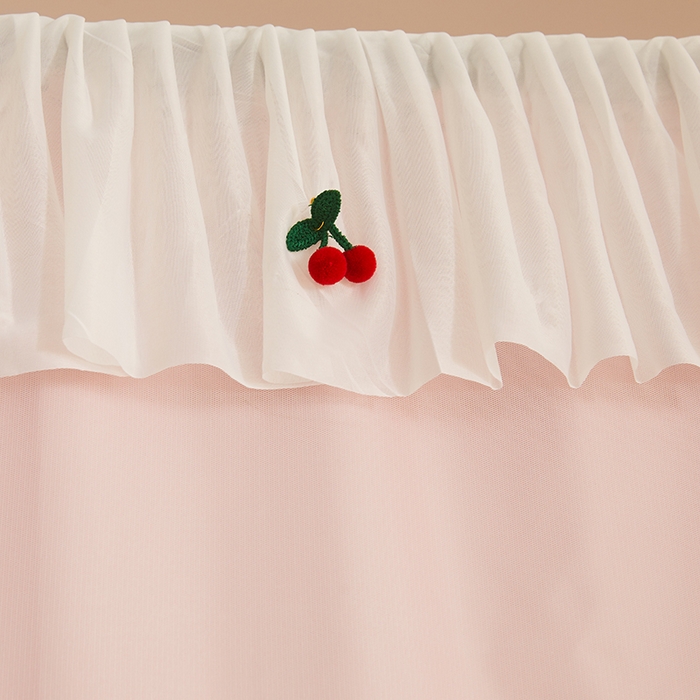 91家纺网 家纺一手货源 找家纺 青竹苑 2025花边款覆膜遮光学生蚊帐 小樱桃-粉