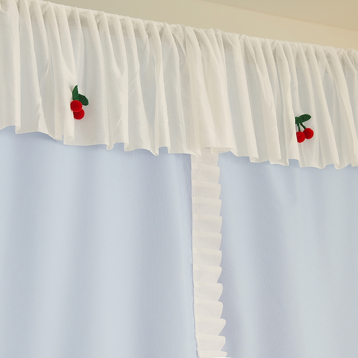 91家纺网 家纺一手货源 找家纺 青竹苑 2025花边款覆膜遮光学生蚊帐 小樱桃-蓝