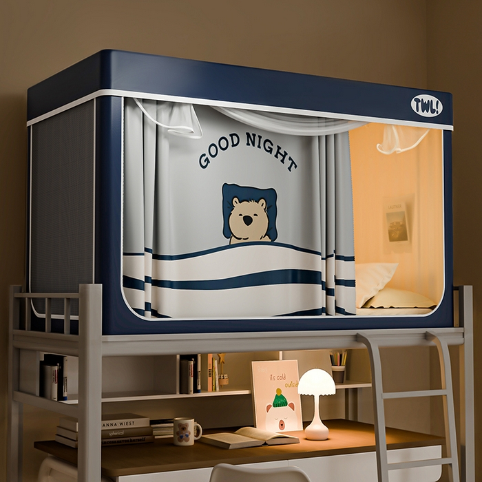 91家纺网 家纺一手货源 找家纺 （总）青竹苑 2025新款植绒强遮光印花学生坐床蚊帐