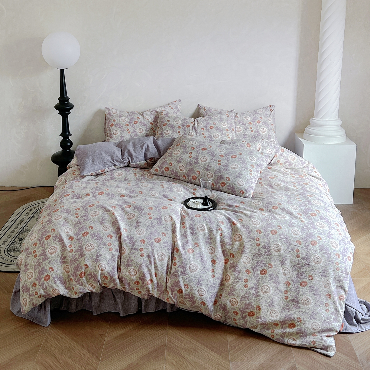 91家纺网 家纺一手货源 找家纺 美梦家纺 2025新款高克重加厚亚麻皱皱纱床盖四件套系列（提供买家秀) 爱丽丝