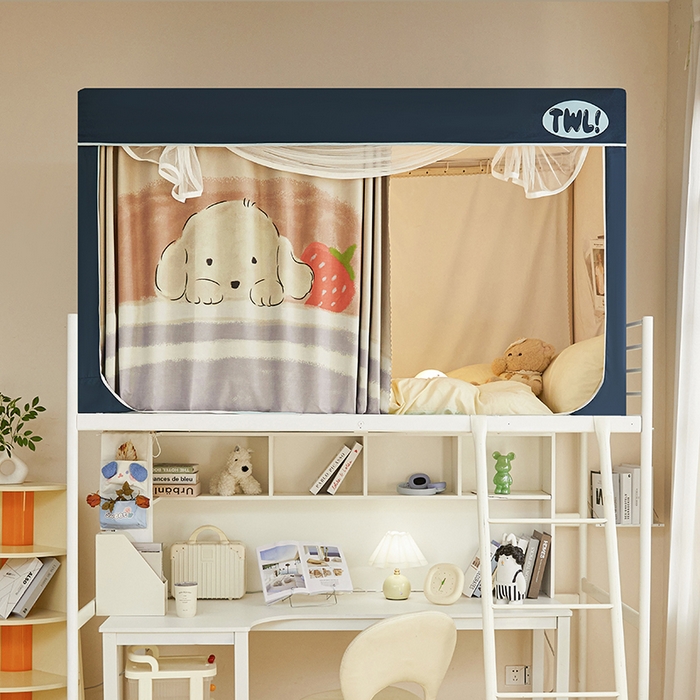 91家纺网 家纺一手货源 找家纺 （总）青竹苑 2025新款覆膜遮光印花学生坐床蚊帐