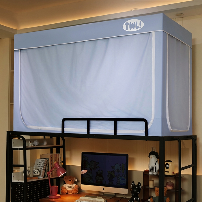 91家纺网 家纺一手货源 找家纺 （总）青竹苑 2025新款覆膜遮光印花学生坐床蚊帐