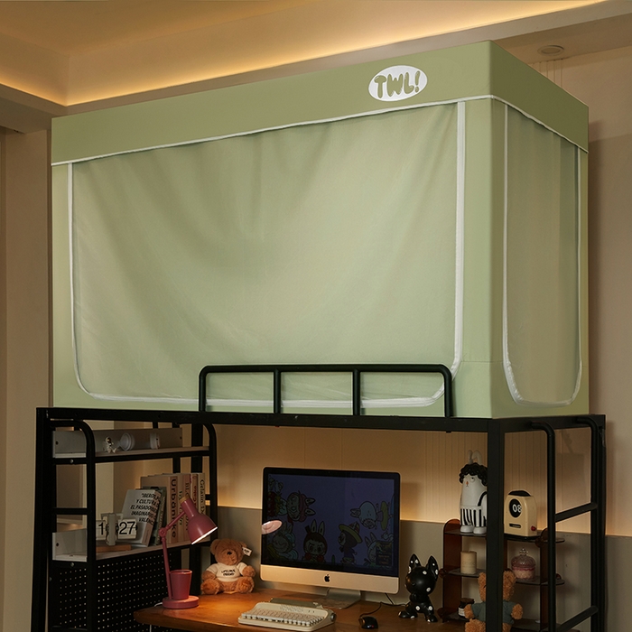 91家纺网 家纺一手货源 找家纺 （总）青竹苑 2025新款覆膜遮光印花学生坐床蚊帐