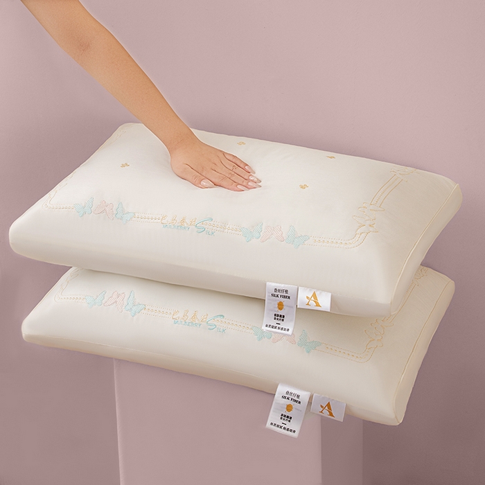 91家纺网 家纺一手货源 找家纺 （总）鼎晟纺 2025新款护颈巴马蚕丝护颈枕儿童学生枕头成人枕芯单枕芯