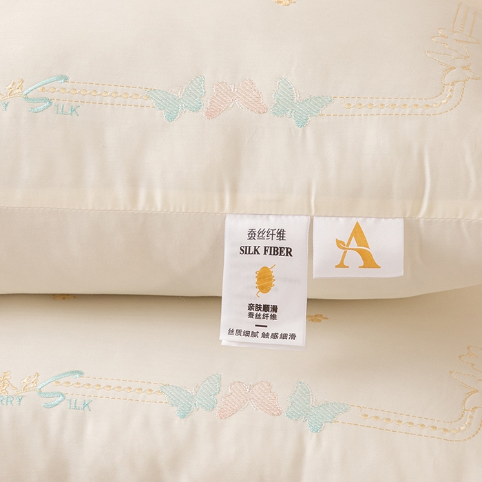 91家纺网 家纺一手货源 找家纺 鼎晟纺 2025新款护颈巴马蚕丝护颈枕儿童学生枕头成人枕芯单枕芯 巴马蚕丝-米色