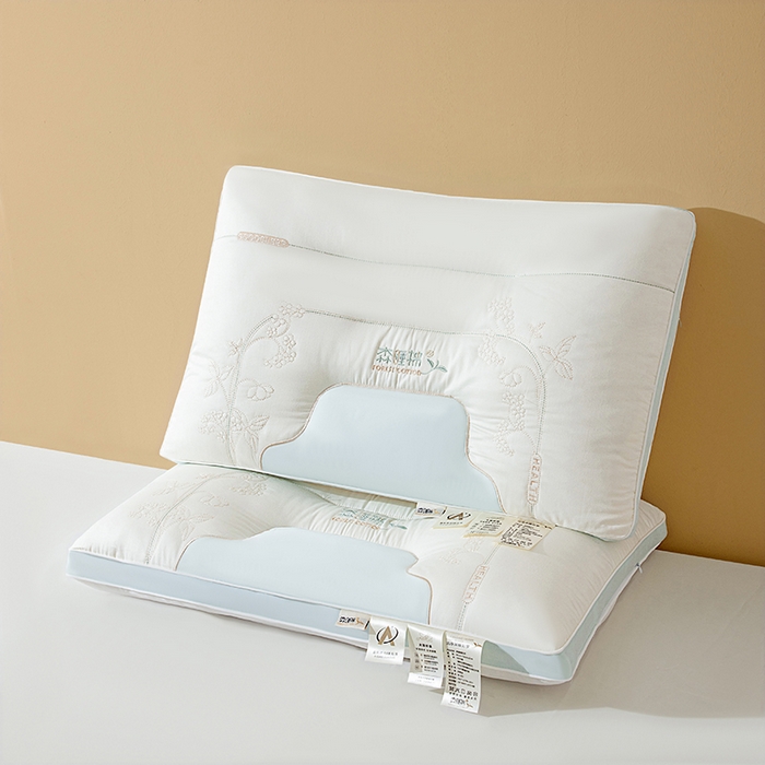 91家纺网 家纺一手货源 找家纺 鼎晟纺 2025新款森睡棉云柔护颈枕学生枕头成人枕芯单枕芯 森睡棉护颈枕-时尚蓝