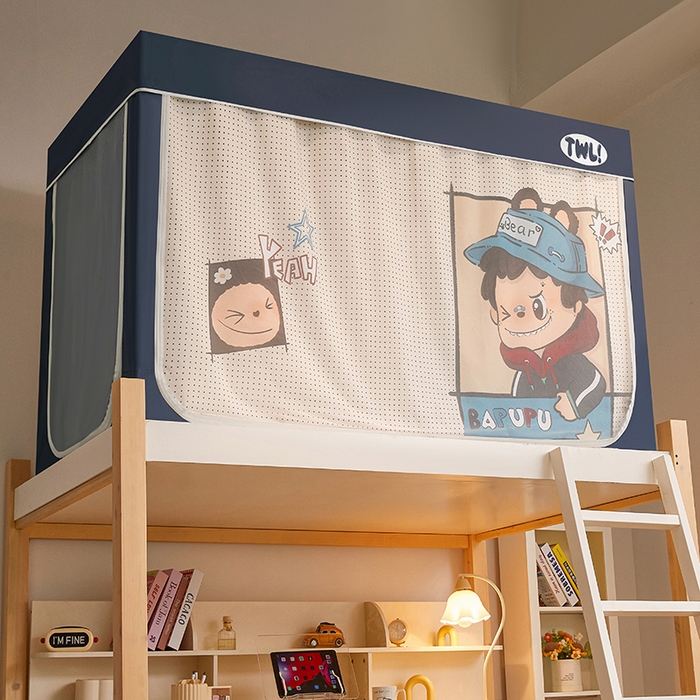 91家纺网 家纺一手货源 找家纺 青竹苑 2025新款覆膜遮光印花学生坐床蚊帐 布露露