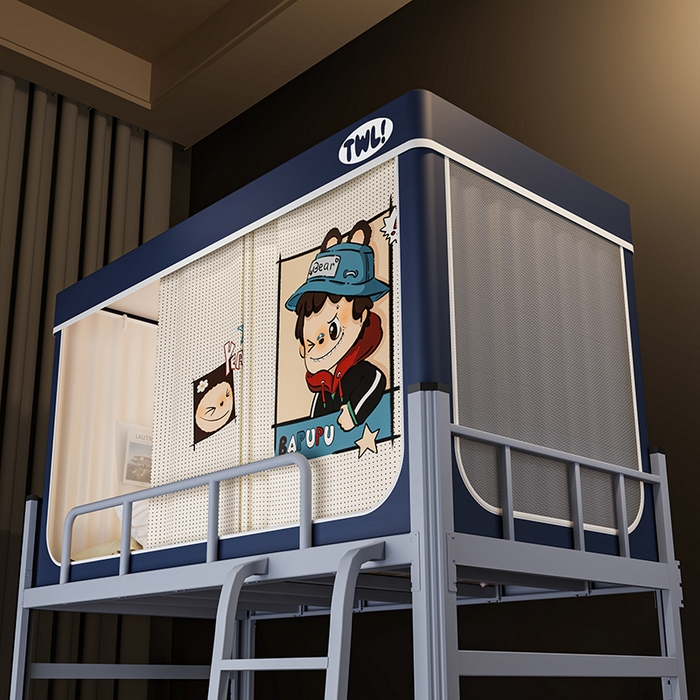 91家纺网 家纺一手货源 找家纺 青竹苑 2025新款覆膜遮光印花学生坐床蚊帐 布露露