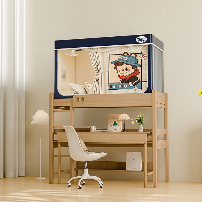 91家纺网 家纺一手货源 找家纺 青竹苑 2025新款覆膜遮光印花学生坐床蚊帐 布露露