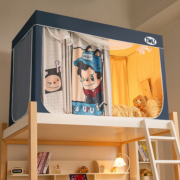 91家纺网 家纺一手货源 找家纺 青竹苑 2025新款覆膜遮光印花学生坐床蚊帐 布露露