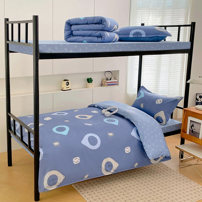 91家纺网 家纺一手货源 找家纺 锦润家纺2025新款全棉13372学生三件套纯棉宿舍六件套 心灵空间