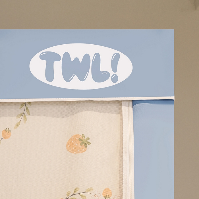 91家纺网 家纺一手货源 找家纺 青竹苑 2025新款覆膜遮光印花学生坐床蚊帐 草莓兔兔