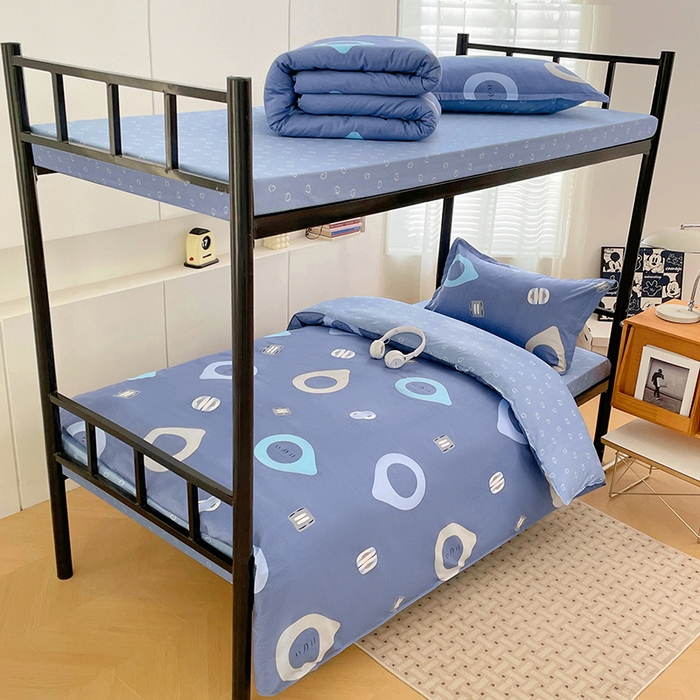 91家纺网 家纺一手货源 找家纺 锦润家纺2025新款全棉13372学生三件套纯棉宿舍六件套 心灵空间