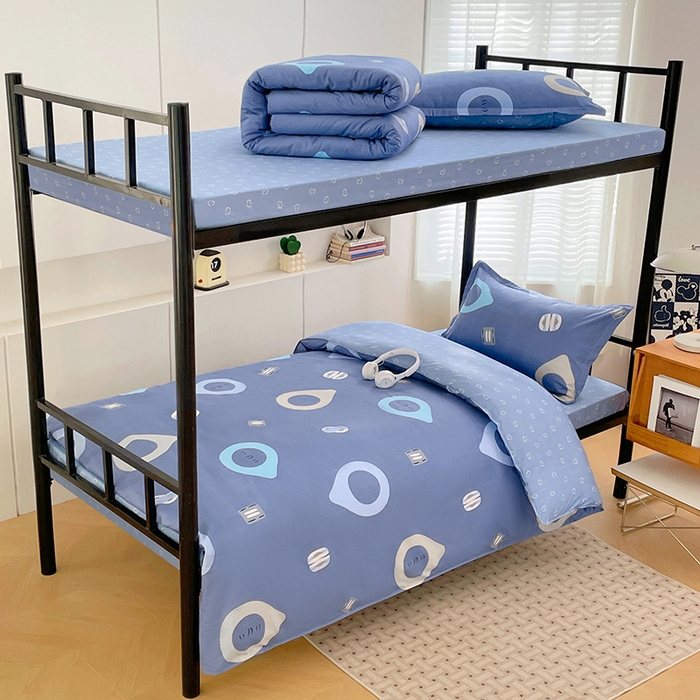 91家纺网 家纺一手货源 找家纺 锦润家纺2025新款全棉13372学生三件套纯棉宿舍六件套 心灵空间