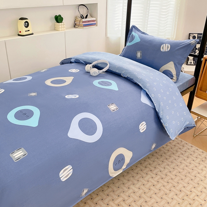 91家纺网 家纺一手货源 找家纺 锦润家纺2025新款全棉13372学生三件套纯棉宿舍六件套 心灵空间