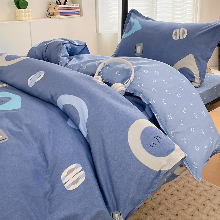 91家纺网 家纺一手货源 找家纺 锦润家纺2025新款全棉13372学生三件套纯棉宿舍六件套 心灵空间