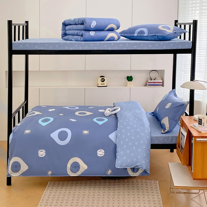 91家纺网 家纺一手货源 找家纺 锦润家纺2025新款全棉13372学生三件套纯棉宿舍六件套 心灵空间