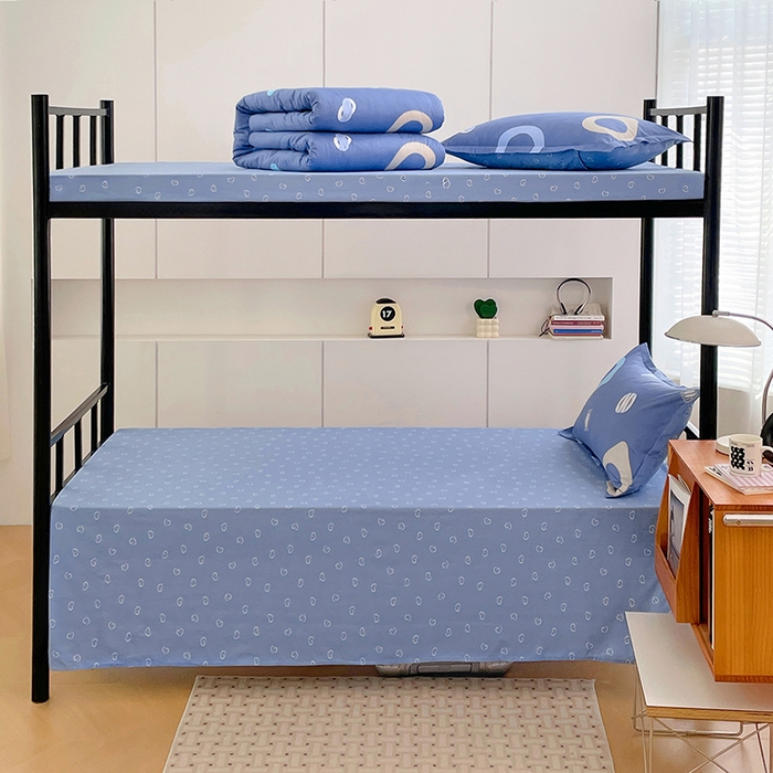 91家纺网 家纺一手货源 找家纺 锦润家纺2025新款全棉13372学生三件套纯棉宿舍六件套 心灵空间