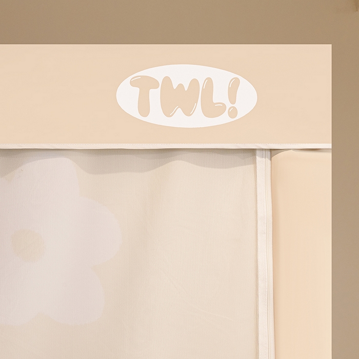 91家纺网 家纺一手货源 找家纺 青竹苑 2025新款覆膜遮光印花学生坐床蚊帐 花朵喵喵