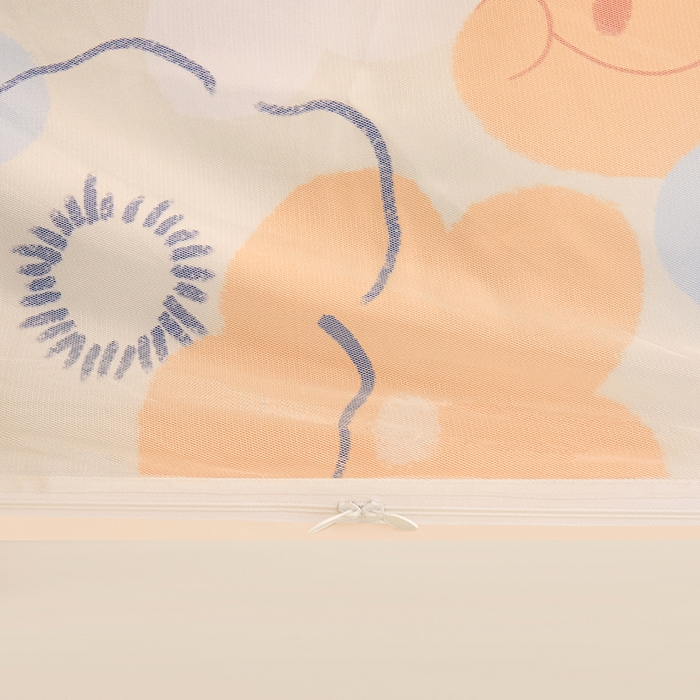 91家纺网 家纺一手货源 找家纺 青竹苑 2025新款覆膜遮光印花学生坐床蚊帐 花朵喵喵