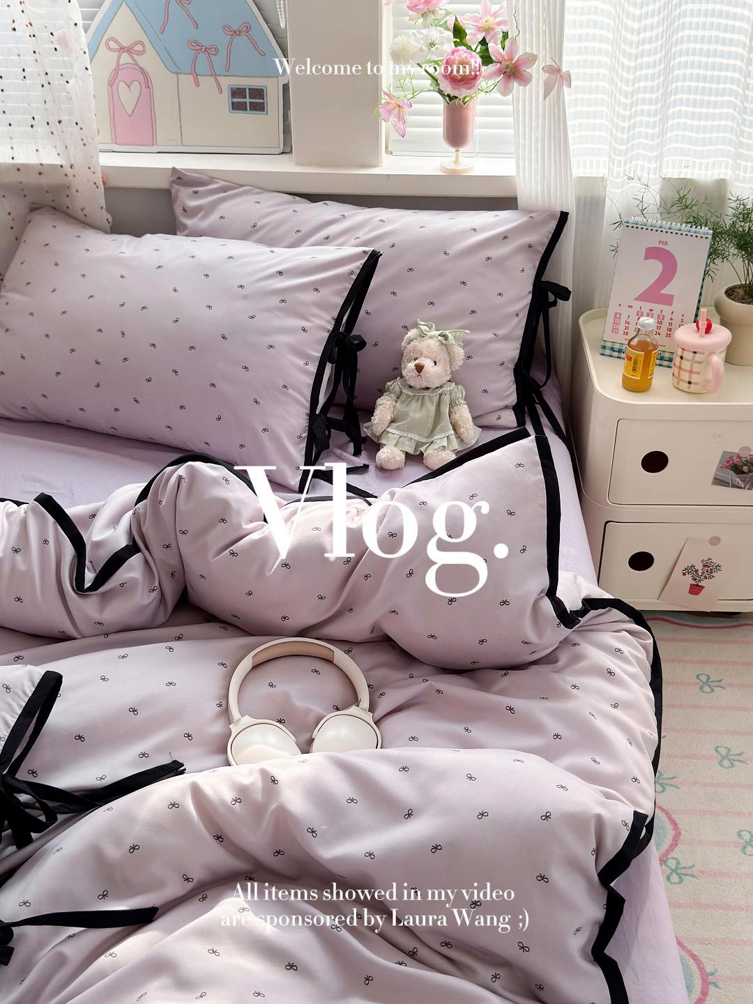 91家纺网 家纺一手货源 找家纺 尤米 2025新款水洗棉撞色绑带款四件套 绑带款-芋泥紫