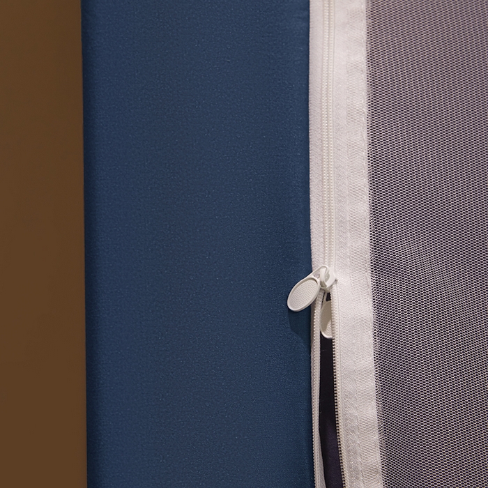 91家纺网 家纺一手货源 找家纺 青竹苑 2025新款覆膜遮光印花学生坐床蚊帐 藏青