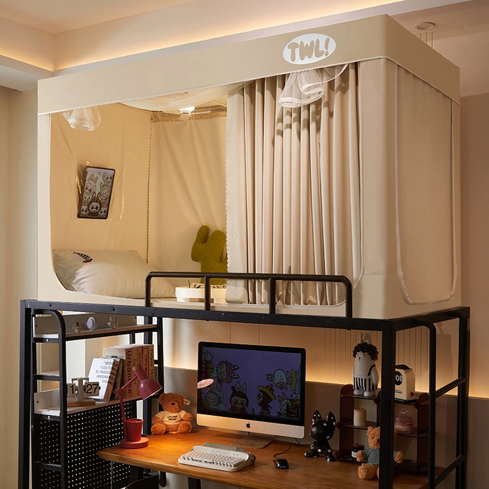 91家纺网 家纺一手货源 找家纺 青竹苑 2025新款覆膜遮光印花学生坐床蚊帐 米