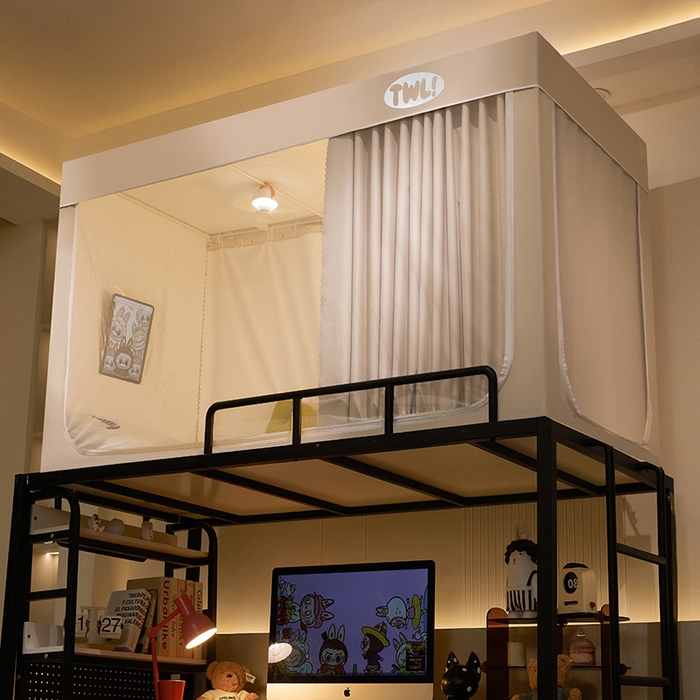 91家纺网 家纺一手货源 找家纺 青竹苑 2025新款覆膜遮光印花学生坐床蚊帐 米