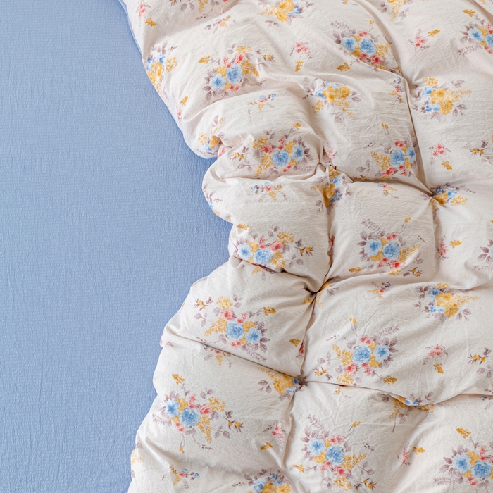 91家纺网 家纺一手货源 找家纺 奇丝雅 2025新款A类有氧超柔云感双层纱皱皱纱学生宿舍三件套家用四件套单被套 半岛慕尚