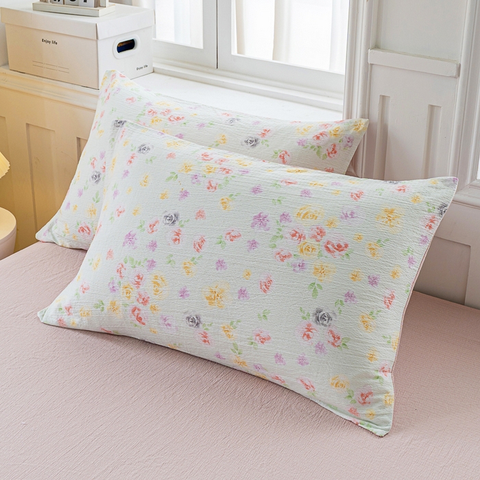 91家纺网 家纺一手货源 找家纺 奇丝雅 2025新款A类有氧超柔云感双层纱皱皱纱学生宿舍三件套家用四件套单被套 相遇