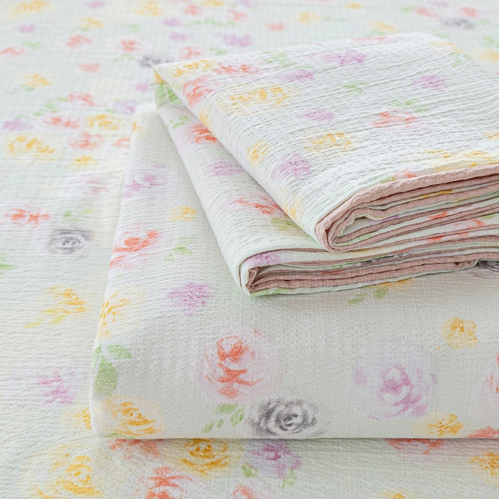 91家纺网 家纺一手货源 找家纺 奇丝雅 2025新款A类有氧超柔云感双层纱皱皱纱学生宿舍三件套家用四件套单被套 相遇